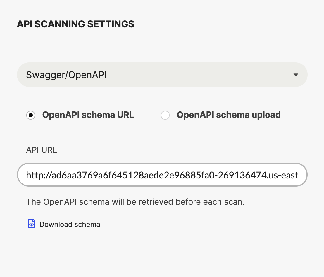Schema file URL configuration dialog screenshot
