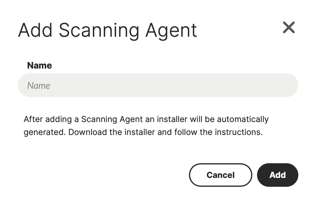 Add scanning agent screenshot